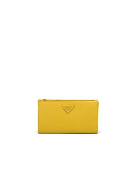 prada yellow card wallet|Prada billfold wallet.